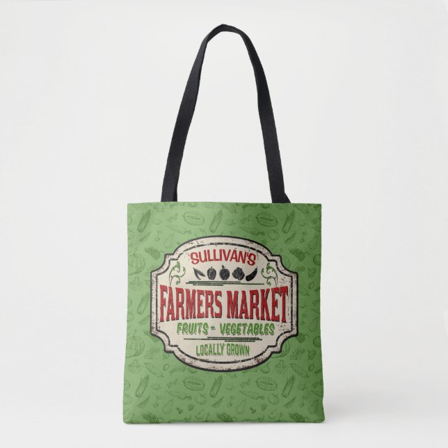 Tote Bag Jardin frais AJOUTER LE NOM Localement Cultivé Far (Devant)