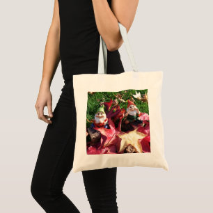 Tote Bag Jardin Gnomes dans le Jardin Automne Rouge Feuille