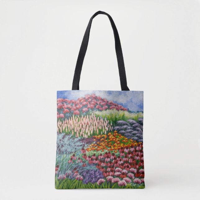Tote Bag Jardin/jardin fleuri en août Oeuvres d'art/peintur (Devant)
