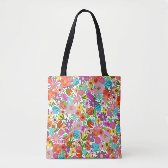 Tote Bag Jardin Joyeux en Fleur (Devant)