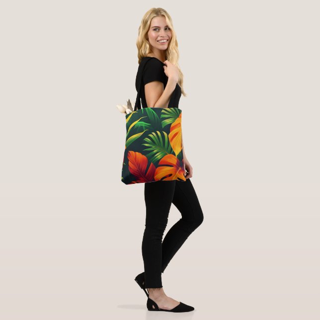 TOTE BAG JARDIN NATUREL FEUILLES VERTES (Sur le modèle)