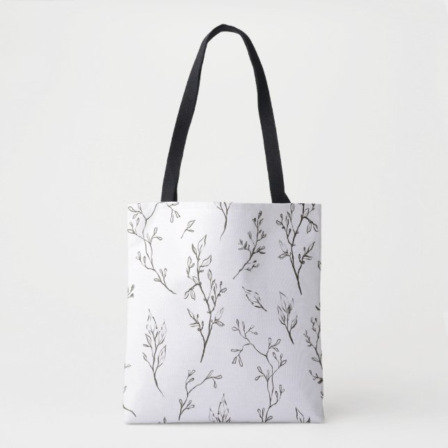 Tote Bag Jardin noir et blanc (Devant)