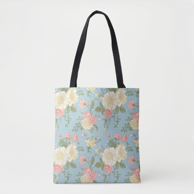 Tote Bag Jardin Peony motif floral (Devant)