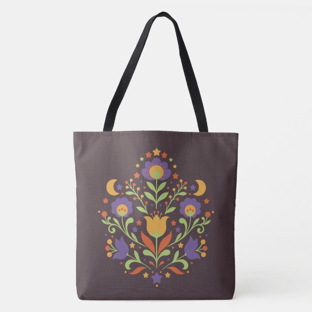 Tote Bag Jardin populaire céleste de minuit (Devant)