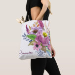 Tote Bag Jardin Pourpre Floral Minimaliste Mariée Personnal<br><div class="desc">Jardin Pourpre Floral Minimaliste Réception de Mariage Cadeau de Fête de Mariage Personnalisé</div>
