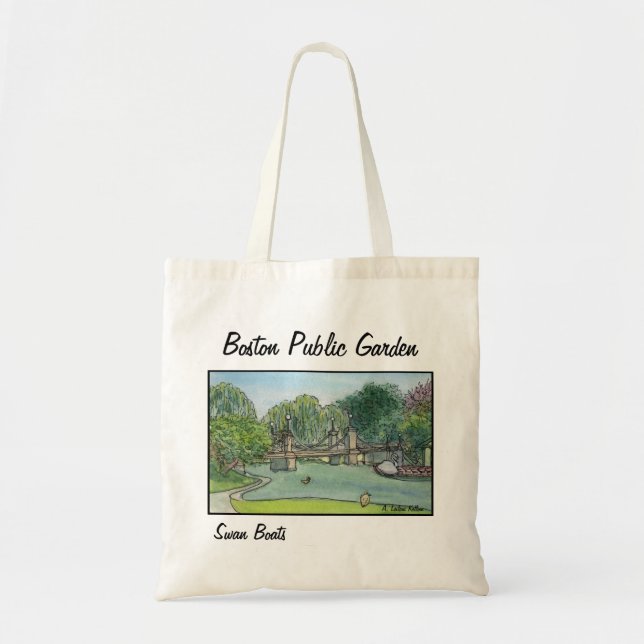 Tote Bag Jardin public Fourre-tout de Boston de bateaux de (Devant)