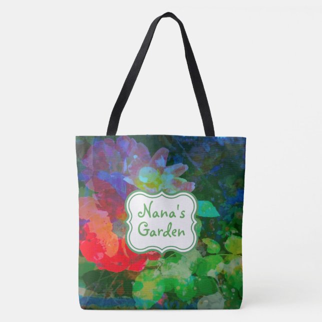 Tote Bag Jardin rose abstrait personnalisé (Devant)