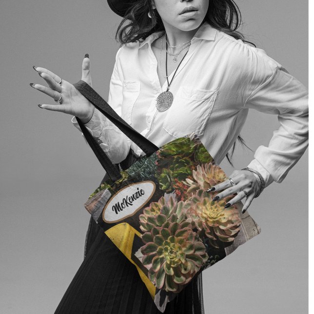 Tote Bag Jardin Succulent Océanside Personnalisé (Créateur téléchargé)