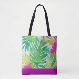 Tote Bag Jardin tropical de Fuchsia