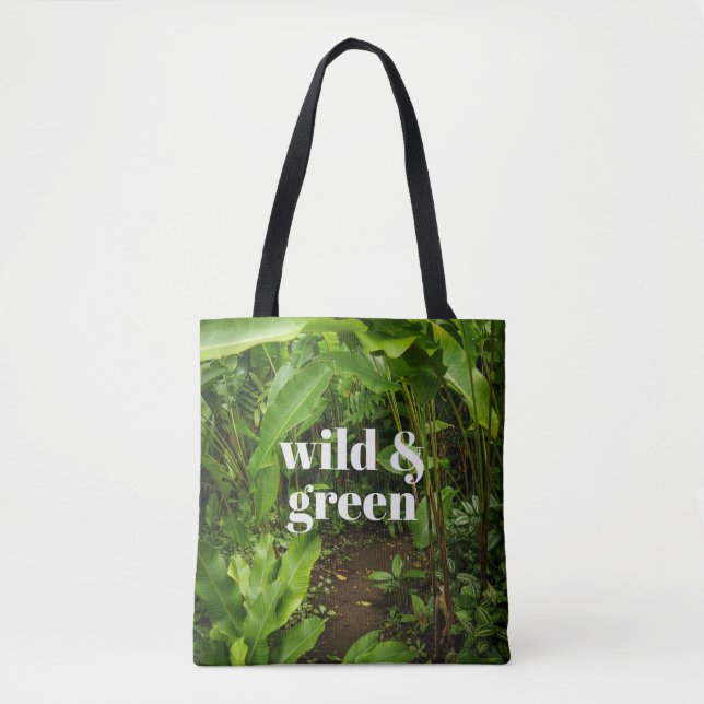 Tote Bag Jardin tropical sauvage et vert Jungle (Devant)