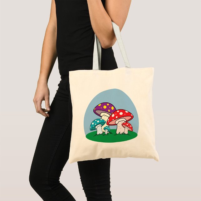 Tote Bag Jardin vibrant de champignons amanites (Créateur téléchargé)