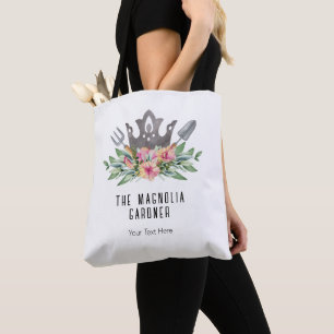 Tote Bag Jardinage Couronne Boho Chic Aquarelle Outils Fleu