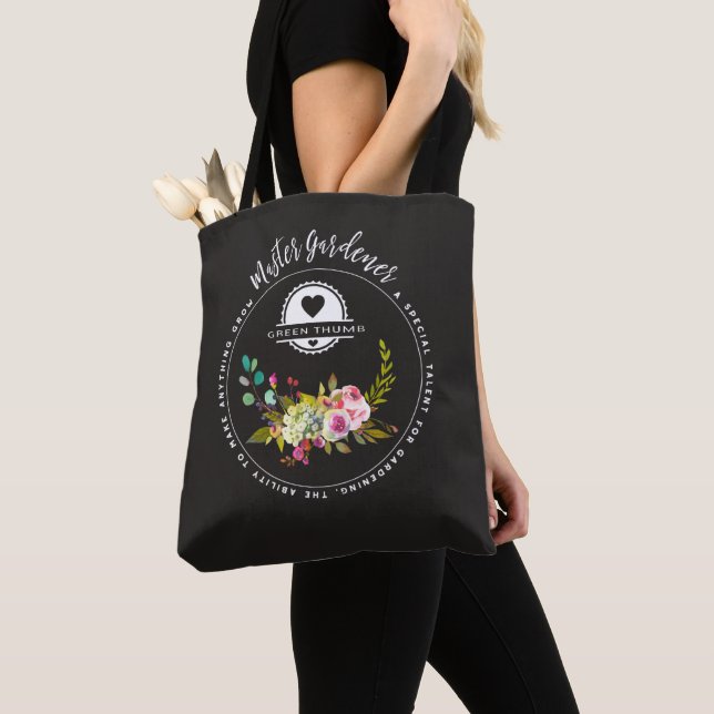 Tote Bag Jardinier principal, cadeaux de jardinage. Pouce (De près)