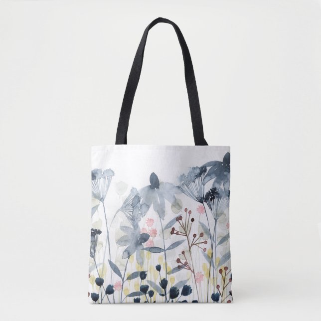 Tote Bag Jardins stratifiés - Fleurs aquarelles (Devant)