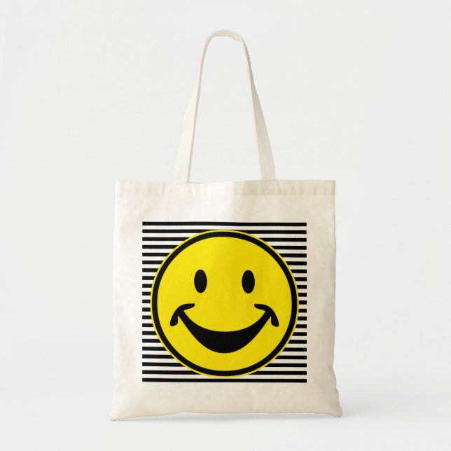 Tote Bag Jaune amusant & rayures + votre dos. & Idée (Devant)