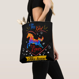 Tote Bag Jaune Cette Fille Aime Son Cheval