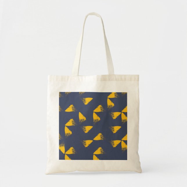 Tote Bag Jaune, cool, unique, triangles tendance (Devant)