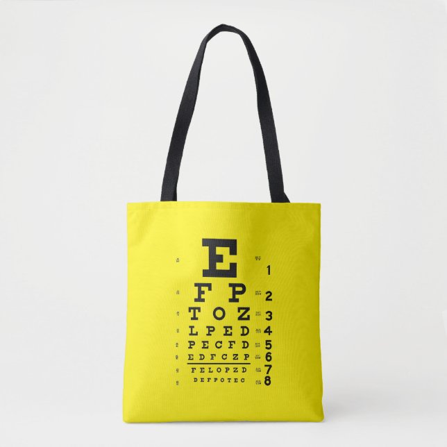 Tote Bag Jaune de diagramme d'oeil de style d'art de bruit (Devant)