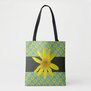 Tote Bag Jaune floral botanique doux sur toute couleur