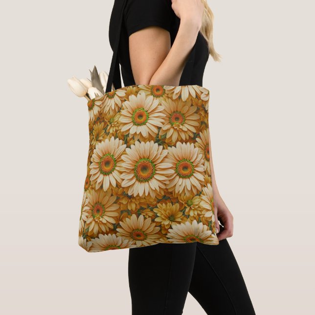 Tote Bag Jaune floral jaune tournesol jaunes marguerites (De près)