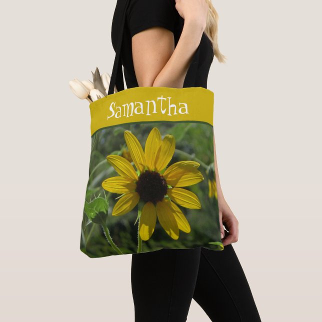 Tote Bag Jaune Floral Nature Photo Fleur sauvage brillante (De près)