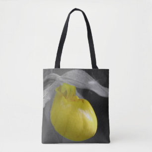 Tote Bag Jaune Lady Slipper Orchidée Fleur Partielle Couleu