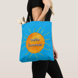 Tote Bag Jaune Orange Soleil Bonjour Été