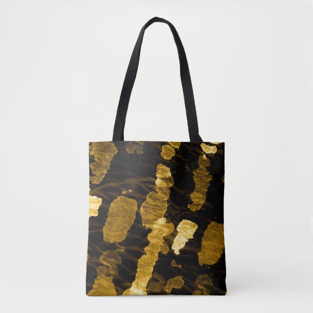 Tote Bag Jaune teinture cravate, motif aquarelle. (Devant)