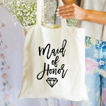 Tote Bag Javascript moderne noir femme de diamant d'honneur<br><div class="desc">Faites savoir à tout le monde que vous êtes la servante d'honneur avec un sac fourre-tout en diamant chic et moderne "Maid of Honor". Ce magnifique sac fourre-tout est la meilleure façon de vous remercier d'être la bonne de l'honneur.</div>