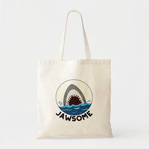 Tote Bag Jawsome Funny Shark Teeth Pun