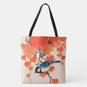 Tote Bag Jay Bird japonais vintage et Grapevine d'automne
