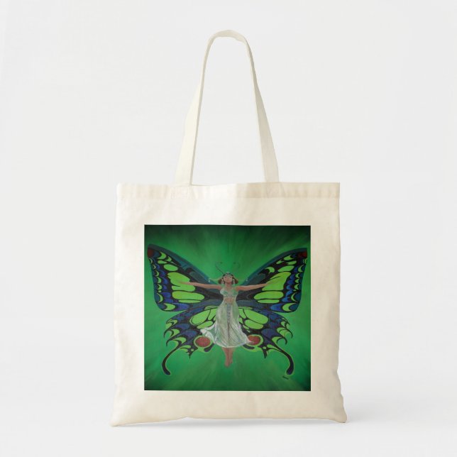 Tote Bag Jazz Age Showgirl Flapper portant des ailes papill (Devant)