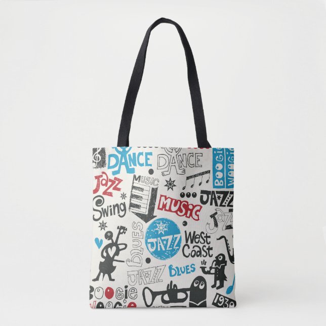 Tote Bag Jazz Doodle : Mélange de Musique Eclectique (Devant)