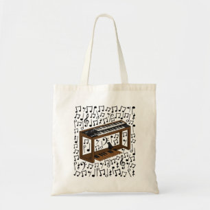 Tote Bag Jazz Organ Musical Notes, Organist Music Teacher