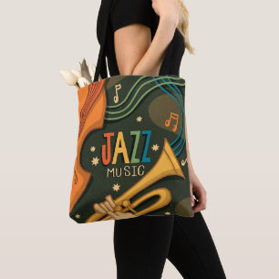 Tote Bag Jazz Thème Musique Nouvelle-Orléans