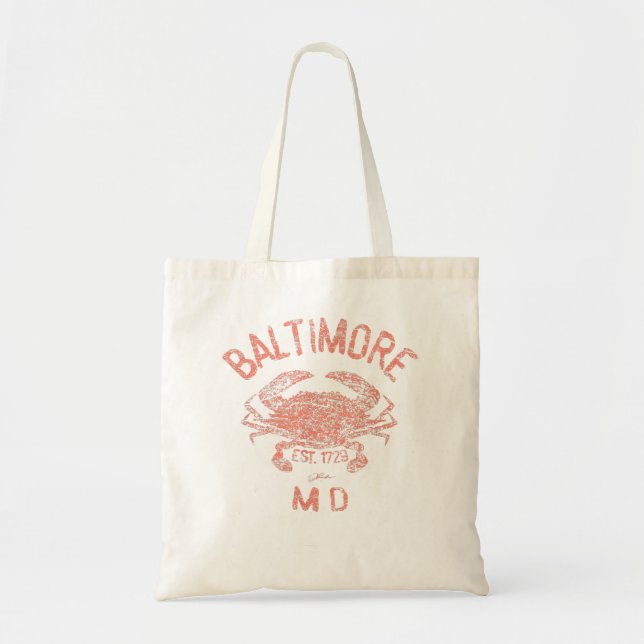 Tote Bag JCombs Baltimore, Maryland, Crabe bleu de Chesapea (Devant)