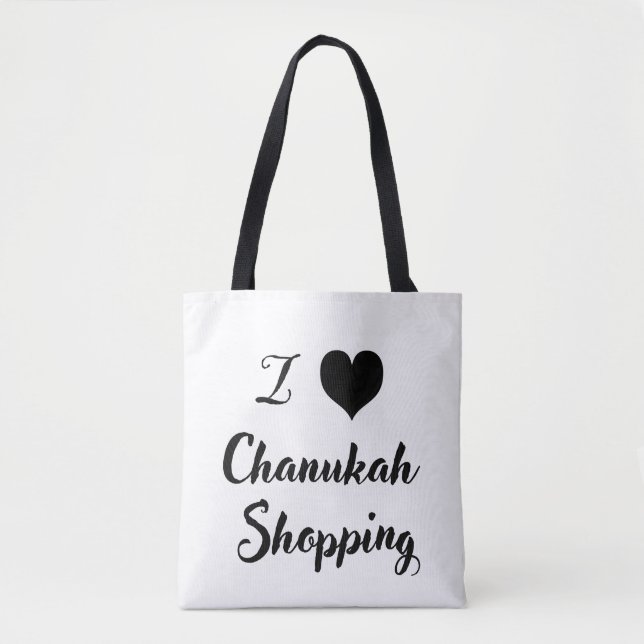 Tote Bag Je 🖤 Chanukah. Shopping (Devant)