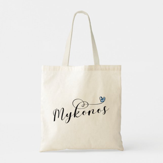 Tote Bag Je Coeur Mykonos, Grèce (Dos)