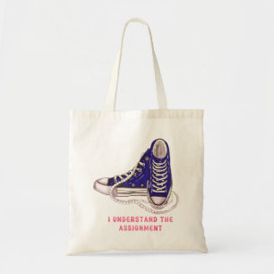 Tote Bag Je comprends l'affectation Blue Basket Art