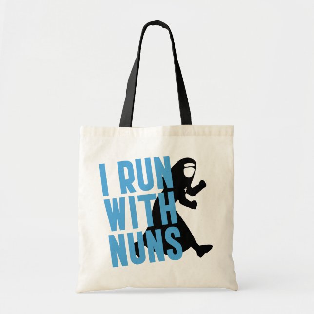 Tote Bag Je cours avec des nonnes (Devant)