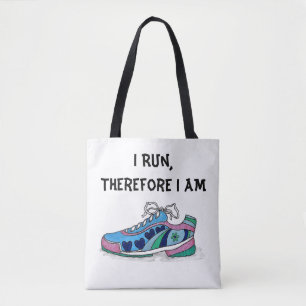 Tote Bag Je cours, par conséquent je suis, Fourre-tout