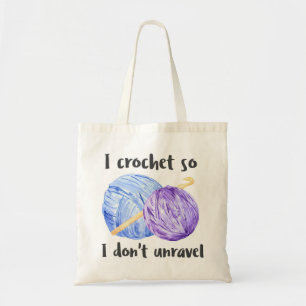 Tote Bag Je crochet donc je ne démêle pas citation