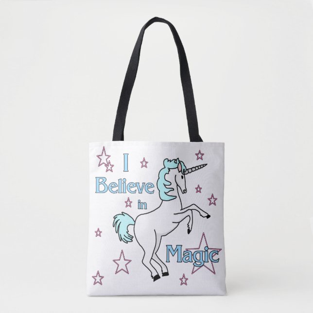 Tote Bag Je crois en la licorne magique (Devant)