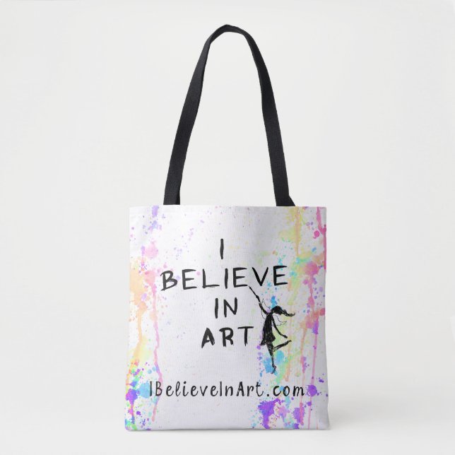 Tote Bag Je crois en promotionnel couru par aquarelle d'art (Devant)