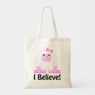 Tote Bag Je crois le yeti mignon de fille de bande dessiné