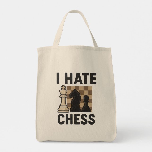 Tote Bag Je déteste les échecs (Dos)