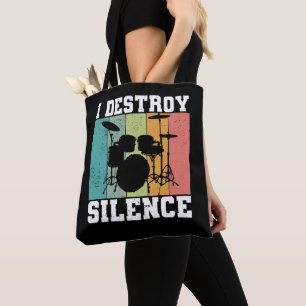 Tote Bag Je détruit le silence déstabilisé tambour Vintage