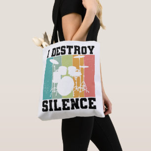 Tote Bag Je détruit le silence déstabilisé tambour Vintage