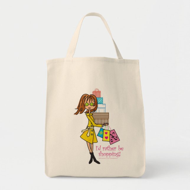 Tote Bag Je ferais des emplettes plutôt (Devant)