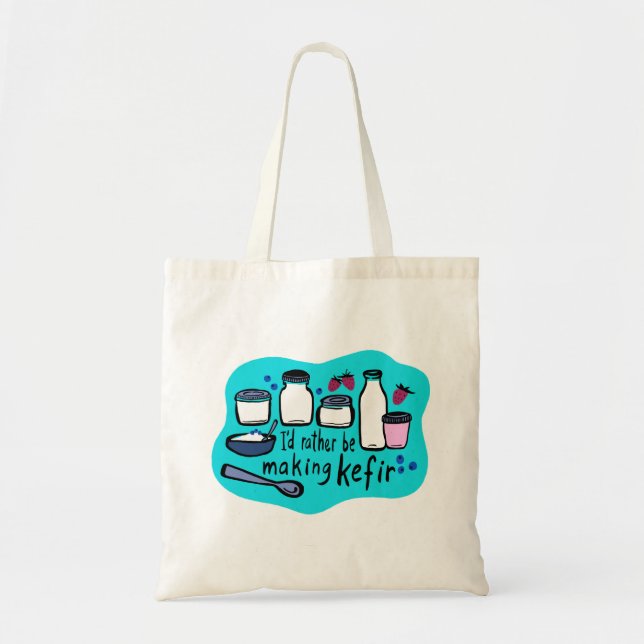 Tote Bag JE FERAIS PLUTÔT DE LA Fermentation KEFIR Fun (Devant)